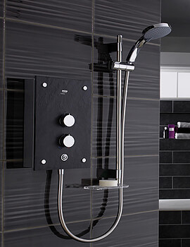 Mira Galena 9.8kW Thermostatic Electric Shower Slate Effect With Kit - Image
