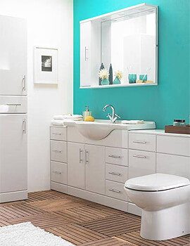 Nuie Mayford 1060mm Wide Floor Standing White 2 Door 3 Drawer Unit And Basin - Image