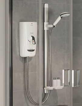 Mira Advance Flex 9.8kW Thermostatic Electric Shower White And Chrome - Image