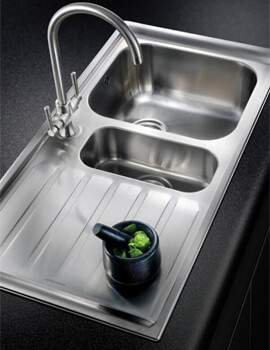 Rangemaster Manhattan 1.5 Bowl Micro-Sheen Finish Stainless Steel Kitchen Sink