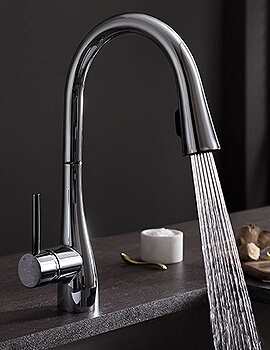 Crosswater Cucina Cook Side Lever Chrome Sink Mixer Tap With Dual Function Spray - Image