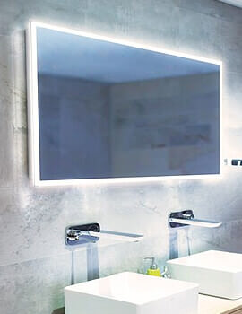 Shaver Socket Aura Duo Bathroom Mirror Wall Mounted LED Lights Demister 