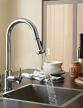 Bristan Apricot Chrome Kitchen Sink Mixer Tap With Pull Out Spray - Image