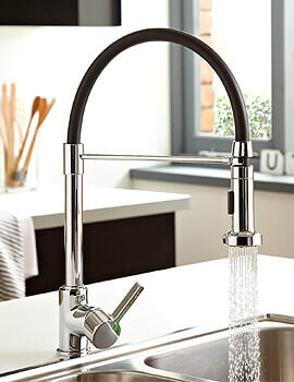 Bristan Liquorice Chrome Sink Mixer Tap With Pull Out Hose - Image