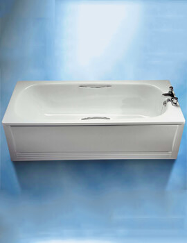 Twyford Celtic White Plain Steel Bath With Grips And Legs 1700 x 700mm - Image