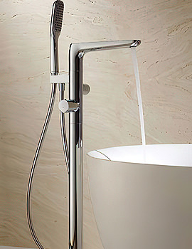 Flova Allore Floor Standing Thermostatic Bath-Shower Mixer Tap With Kit - Image