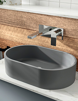 Hudson Reed 565 x 350mm Oval Countertop Vessel Basin - Image