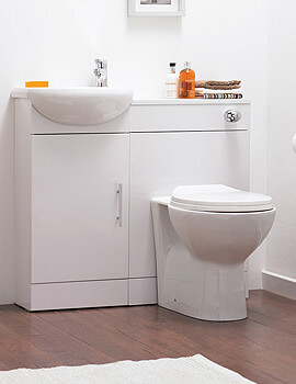 Nuie Sienna Floor Standing Gloss White Cloakroom Fitted Furniture Pack - Image