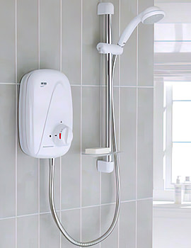 Mira Vigour Manual Power Shower White And Chrome - 1.1532.354 - Image