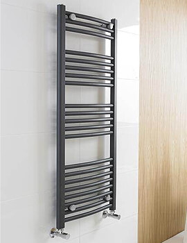 Nuie 500mm Wide Curved Heated Towel Rail - Image