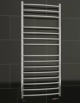 Dq Heating Zante Curved Polished Stainless Steel Towel Rail - Image