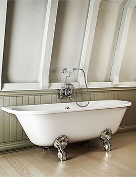 Burlington Avantgarde 1700 x 750mm White Back-To-Wall Bath - Image