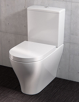 Saneux Prague Rimless Gloss White Close Coupled WC Pan With Cistern - Image