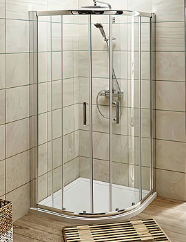 Nuie Pacific 1850mm High Quadrant Shower Enclosure Polished Chrome - Image