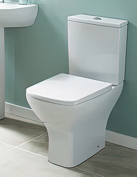 Ava 375 x 610mm Closed Coupled Rimless White Pan With Cistern And Seat