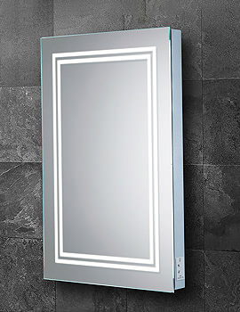 HIB Boundary LED Illuminated Steam-Free Bathroom Mirror With Charging Socket - Image