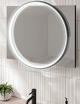 HiB Solas 50 LED Illuminated 500 x 700mm Elegant Circular Mirror With Chrome Frame - Image
