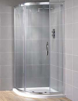 Aquadart Venturi 8 1900mm High Polished Silver Single Door Offset Shower Quadrant - Image