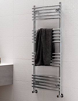 Vogue Melody Mild-Steel Curved Chrome Towel Rail - Image