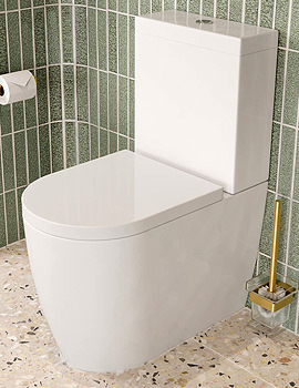 Saneux Uni Gloss White Close Coupled WC Pan With Cistern - Image