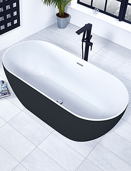 Aqua Summit 800 x 1680mm Graphite Black Freestanding Bath - Image