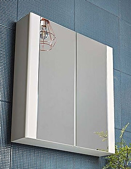 Detail 475mm White Gloss Single Mirror Door Cabinet