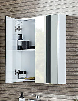 Observe White Double Door Mirror Cabinet 600 x 650mm