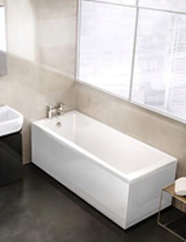 Cleargreen Sustain Rectangular Single Ended White Bath 1800 x 800mm Square - Image