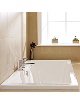 Aqua Legend Square Single Ended Standard White Bath - Sizes Available - Image