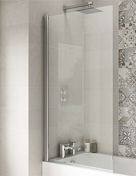 Nuie 1435mm High Square Bath Screen - Image
