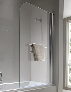 Twyford Geo6 Designer Single Panel Right Handed Bath Screen - 500 x 850mm