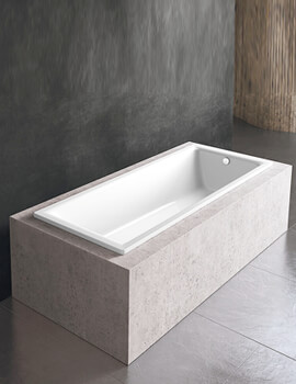 Kaldewei Ambiente Puro 1800 x 800mm Single Ended Steel Bath White With Side Overflow - Image