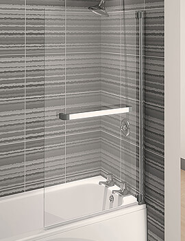 Aqualux Aqua 4 Square 1375mm Bath Screen With Towel Rail
