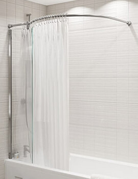 Kudos Inspire 1500 x 350mm Over Bath Shower Panel With Bow Rail