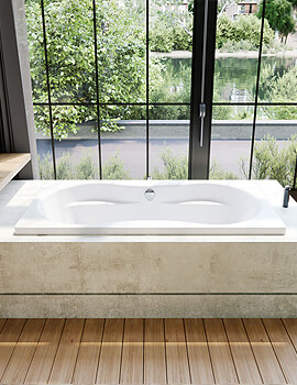 Kaldewei Avantgarde Mega Duo 1800 x 900mm Double Ended Steel Bath White - Image