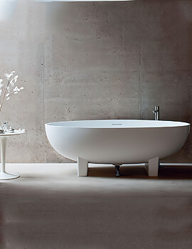 Clearwater Lacrima Natural Stone Freestanding Oval Bath 1690 x 800mm - Image