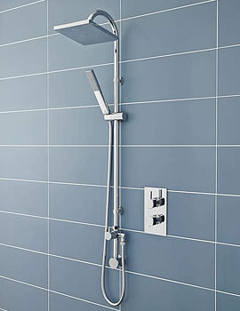 Hudson Reed Worth Shower Kit Chrome With Concealed Outlet Elbow And Diverter - Image