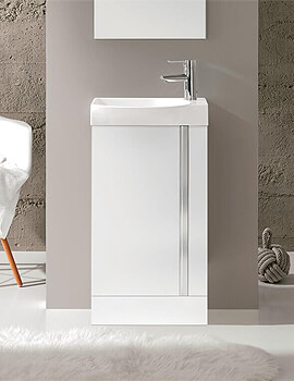 Royo Elegance 450mm Floorstanding Cloakroom Unit With Basin And Mirror