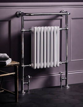Bayswater Clifford Chrome And White  673 x 965mm Towel Rail Or Radiator - Image