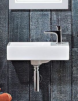 Tavistock Matrix Wall Hung Compact Basin 370mm With 1 Left Handed Tap Hole - Image