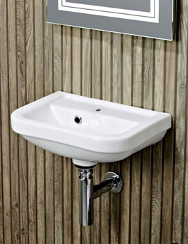 Tavistock Node 425mm White Wide Wall Hung Cloakroom Basin With 1 Tap Hole - Image