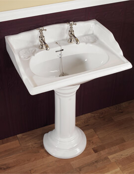 Silverdale Victorian 635 x 485mm 2 Tapholes White Basin - Image