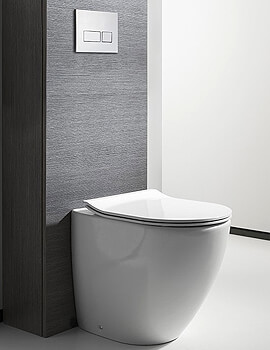 Crosswater Svelte White Back To Wall WC Pan With Soft Close Seat - Image