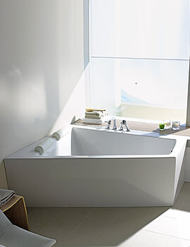 Duravit Paiova 1700mm x 1300mm Right-Left Backrest Slope Bath With Panel And Frame - Image