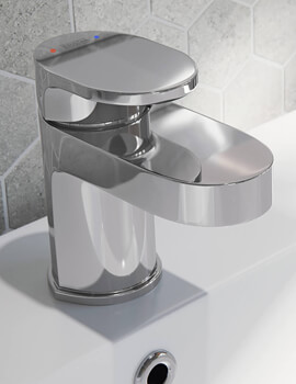 Frenzy Single Hole Chrome Basin Mixer Tap With Clicker Waste