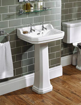 Waverly 560mm White Basin With Pedestal