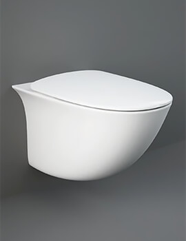 RAK Sensation Wall Hung White Rimless WC Pan With Urea Soft Close Seat