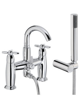 Opulence Deck Mounted Chrome Bath Shower Mixer Tap With Handset