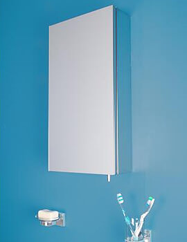 Croydex Anton Stainless Steel Single Door Standard Mirror Cabinet - Image