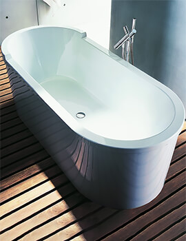 Duravit Starck 1800 x 800mm Freestanding White Bath With Panel And Frame - 700010 - Image